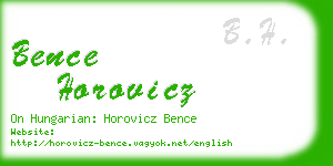 bence horovicz business card